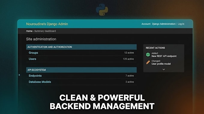 develop your python django backend and rest API