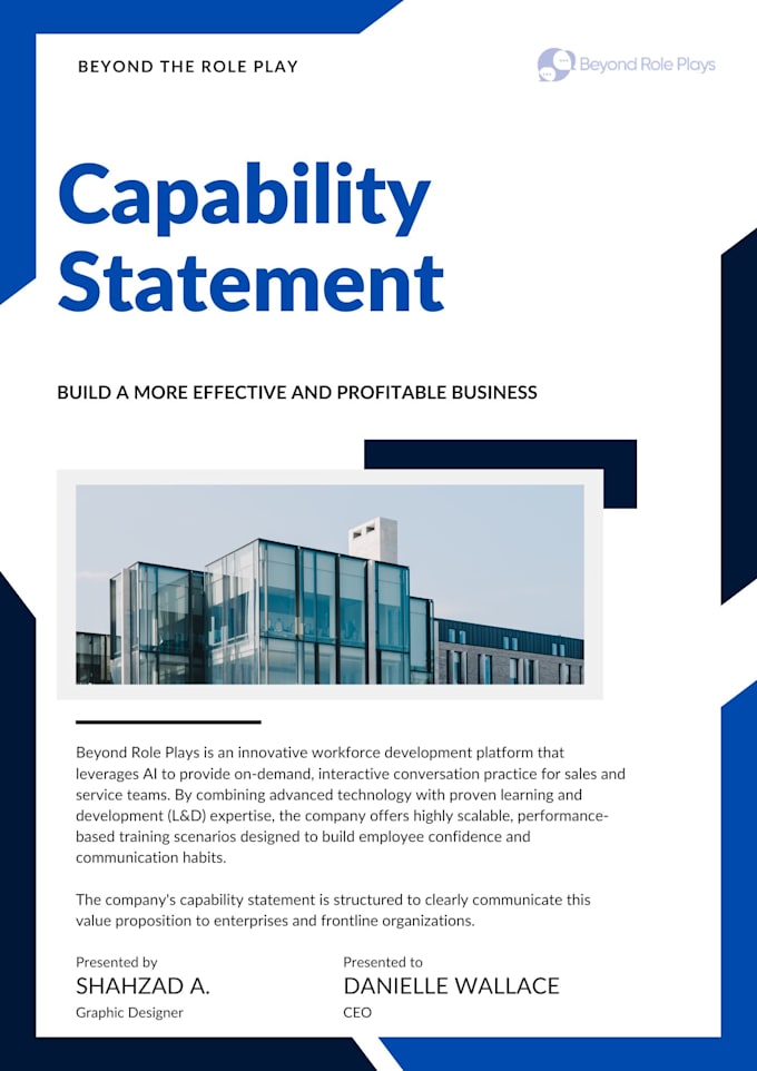 design a corporate capability statement or rfp bid proposal