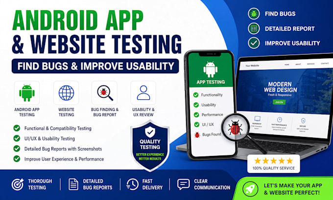 test review android app testing find bugs and test usability for website