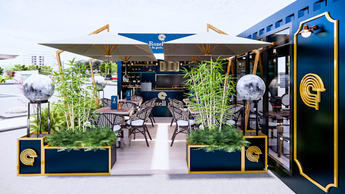 design beautiful 3d restaurant, cafe, bar, 3d lounge, spa 3d interior rendering