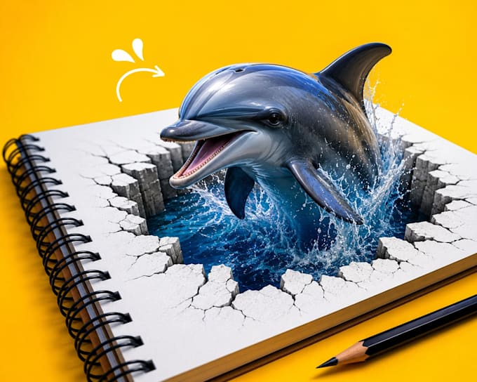 create attention grabbing 3d anamorphic illusion artwork