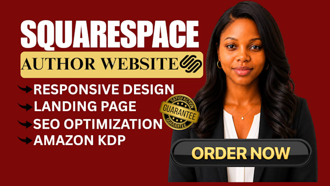 build professional author website or squarespace book website with SEO
