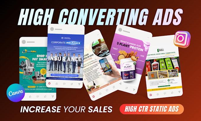 design high converting ad creative and static advertisement