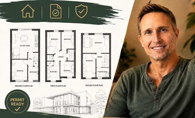 hmo conversion floor plans, autocad permit drawings, building regulations