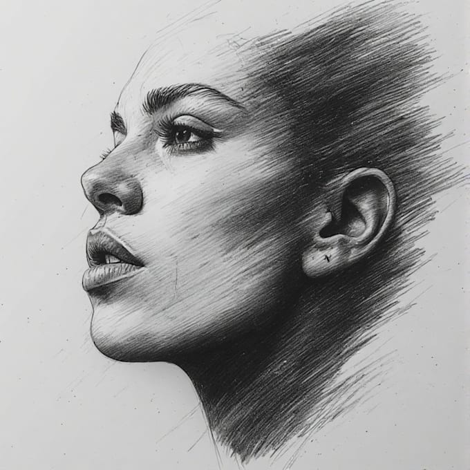 sketch handmade charcoal pencil drawing