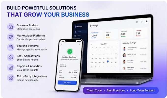 develop custom web applications, portals, and dashboards