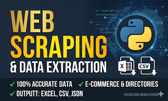 do web scraping, data extraction and web crawling using python