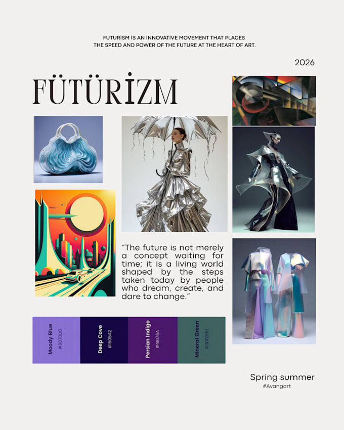 create a professional fashion moodboard and trendboard