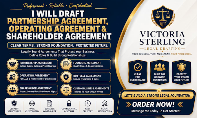 draft partnership agreement, operating agreement and shareholder agreement
