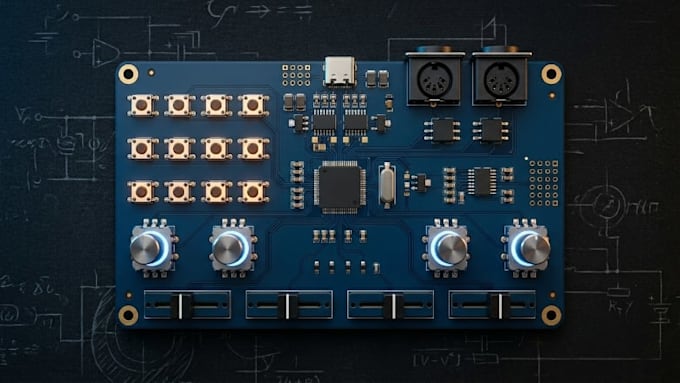 design custom usb plug play midi controller pcb with schematic gerber for jlcpcb
