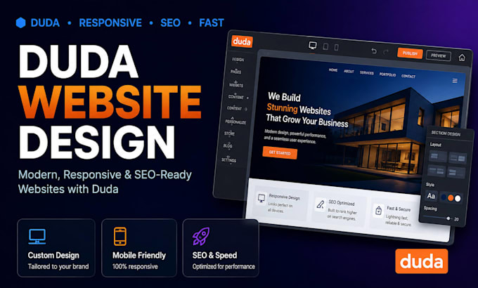 do duda website design, duda website redesign, duda website builder and SEO