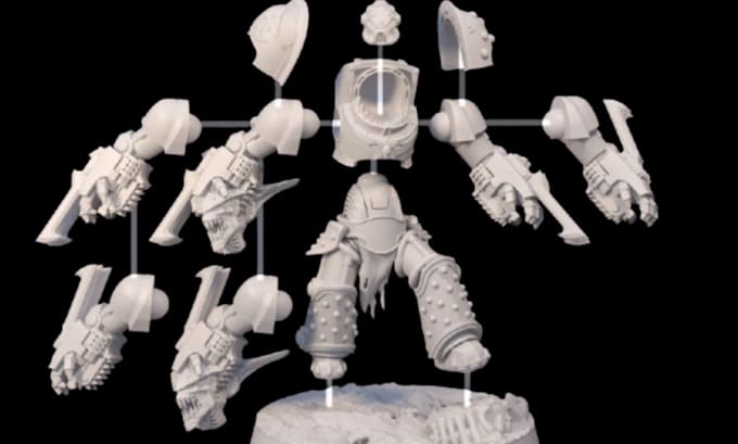 custom 3d miniature figurine 40k warhammer 3d character modeling