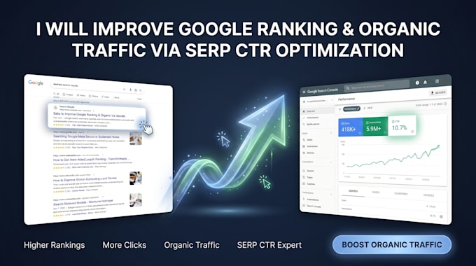 improve google ranking and organic traffic via serp CTR optimization