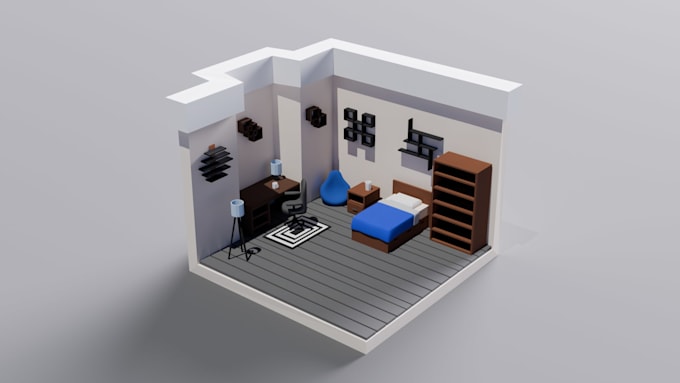 create a custom isometric room in blender
