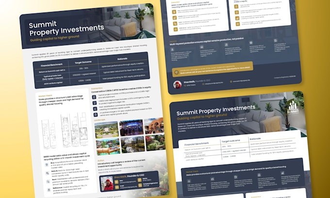 create your real estate project investment sheet report