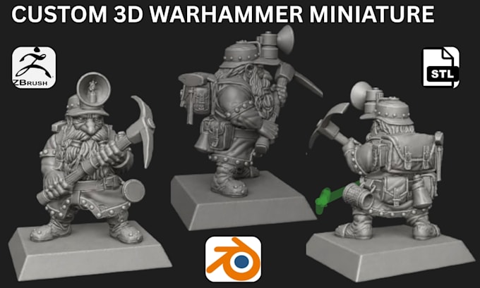 sculpt 3d miniature model tabletop mini figure warhammer