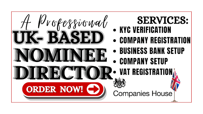 provide nominee director, UK company registration and vat setup