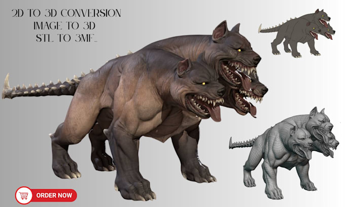 convert your 2d image into 3d model for 3d printing, stl file print and paint