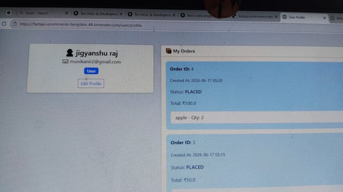 develop fast API rest API with python, postgresql and docker