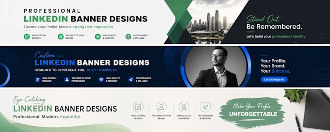 design professional linkedin banner, cover or posts
