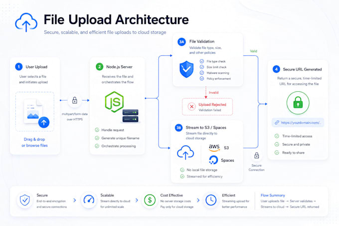 integrate digital ocean spaces or s3 file upload in your node js