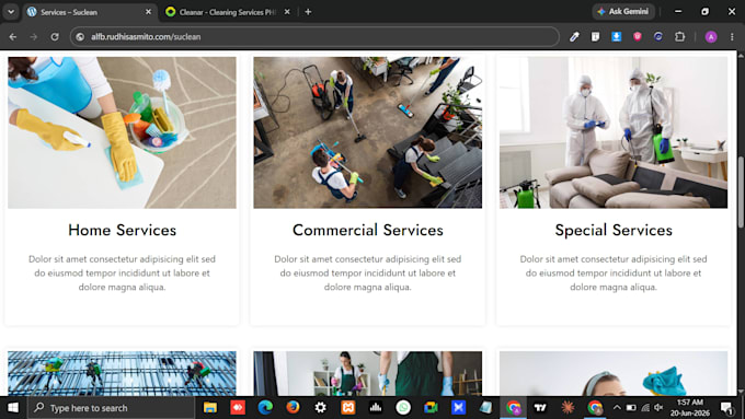 design cleaning company and cleaning service wordpress websites