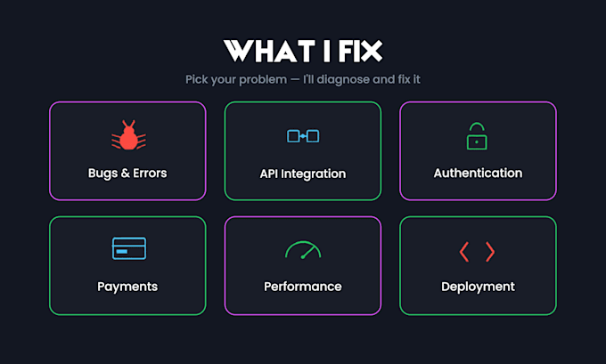 fix bugs and errors in your react, next js or node js app