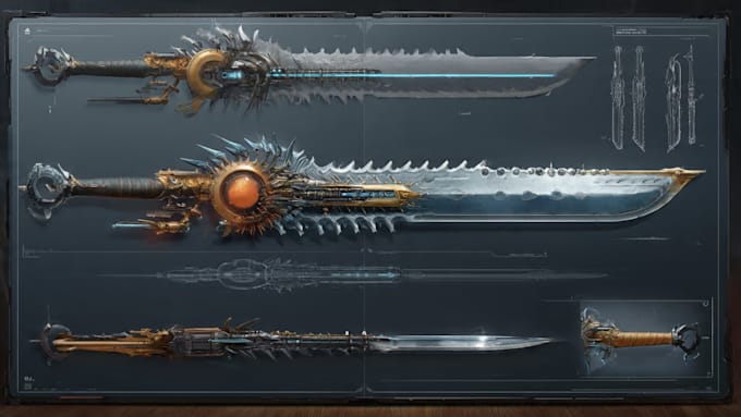 design unique weapons illustrations