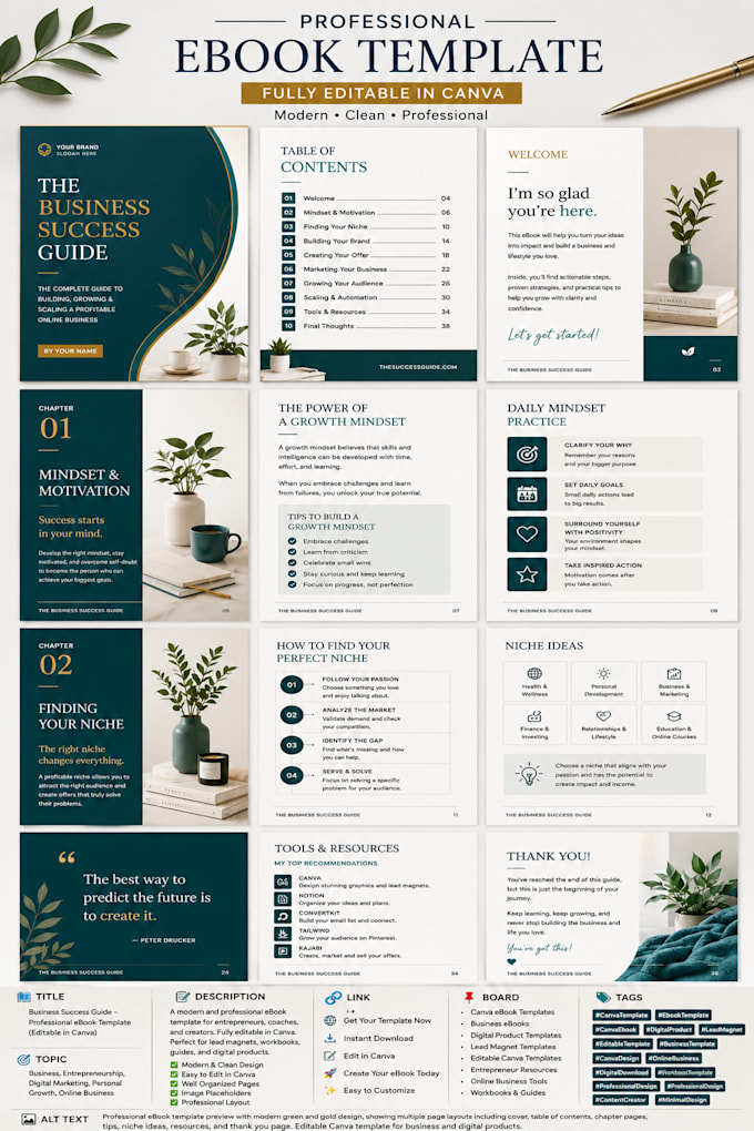canva ebook design, canva workbook, worksheet, planner kdp journal canva website