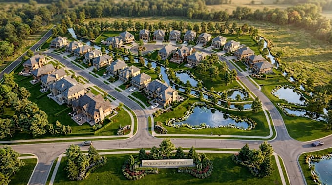 render real estate site plan plat map master plan gis property map combo