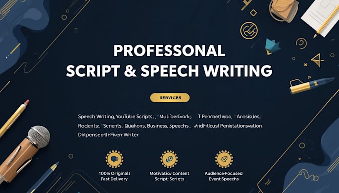 write professional speeches and engaging scripts for any purpose
