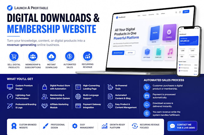 build an ai optimized custom digital downloads web store