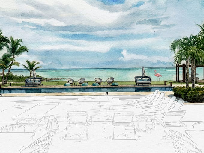 create a custom watercolor illustration wedding venues