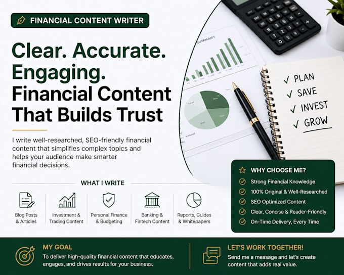 be your finance content writer