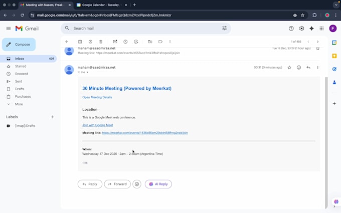 integrate google calendar and meet in android app