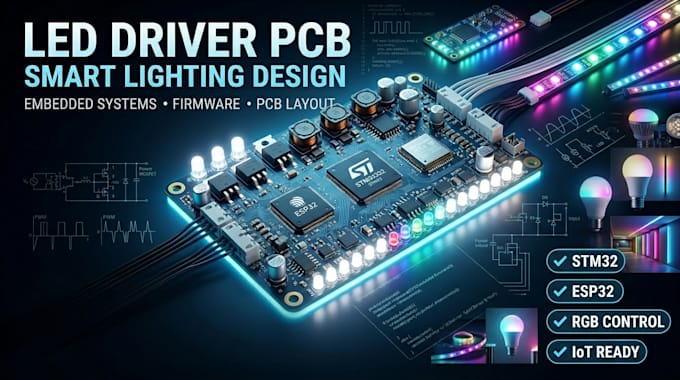 design led driver pcb, led lighting electronics, embedded systems and firmware