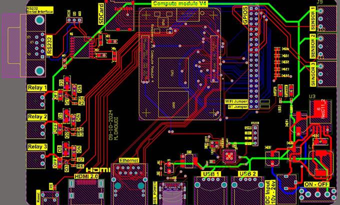 create raspberry pi hat, pcb design, schematic and pcb layout