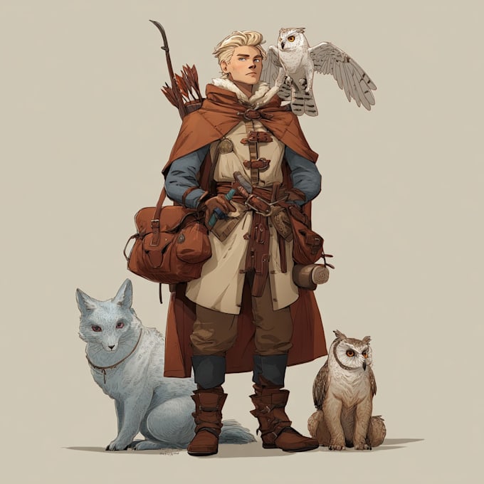 create dnd character design, concept art and illustration