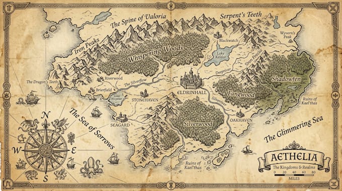 design vector map site map illustrated map fantasy game map map illustration