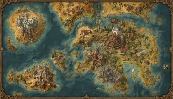 draw a custom map for fantasy, scifi, book or boardgame