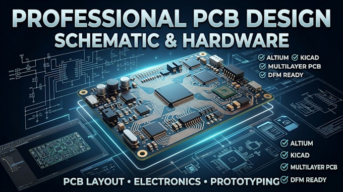 design professional pcb layout, schematics and electronics hardware