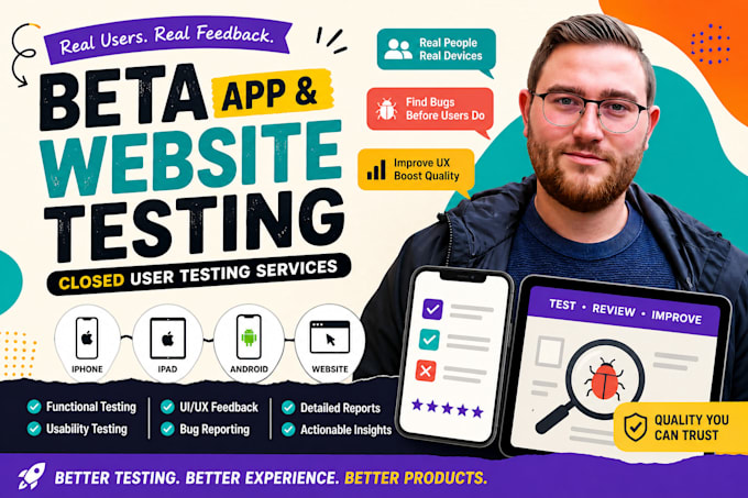 do 12plus real human app testing qa iphone android web app closed user testing