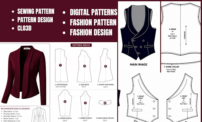 create sewing pattern sewing instruction cosplay pattern and clo 3d design