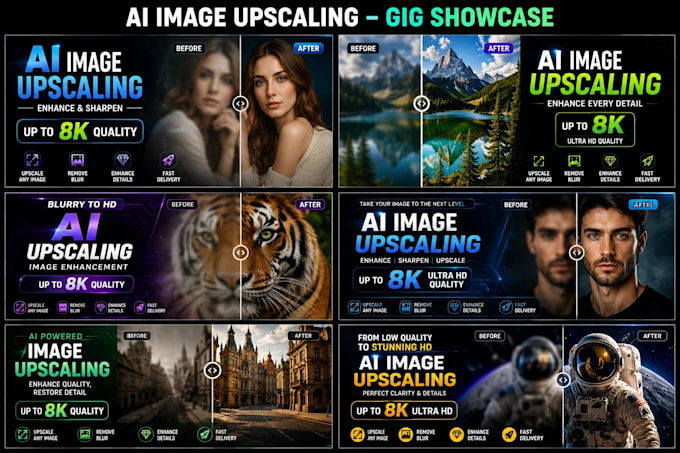 upscale images ,enhance HD quality and old photos using ai