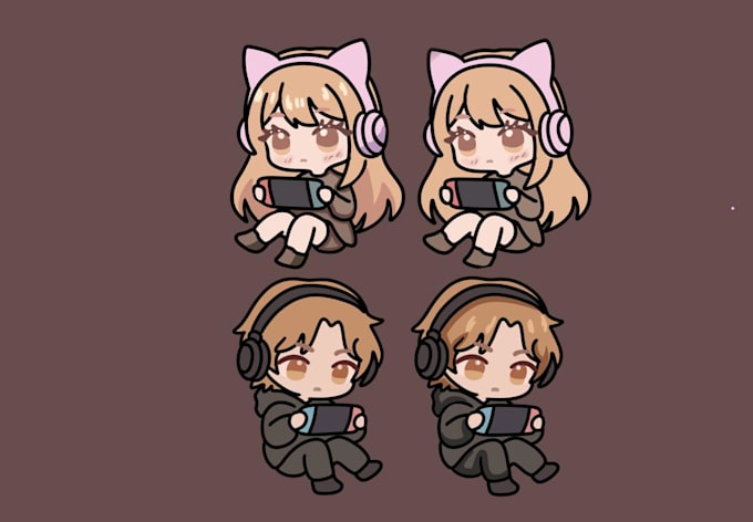 draw a cute anime chibi character art for you