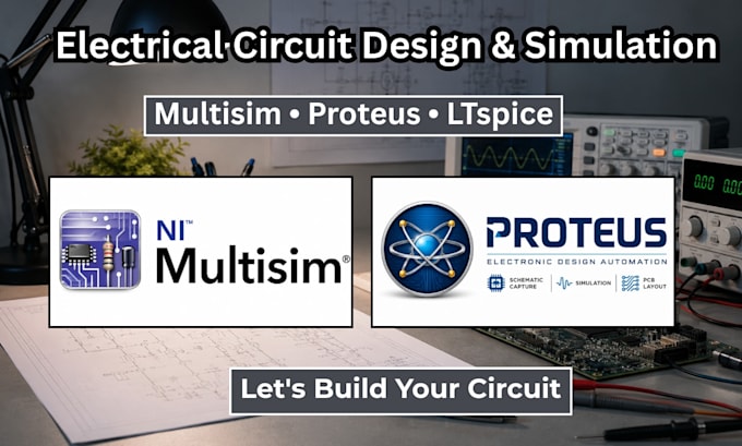 do electrical circuit assignments and design circuits in multisim, proteus, and
