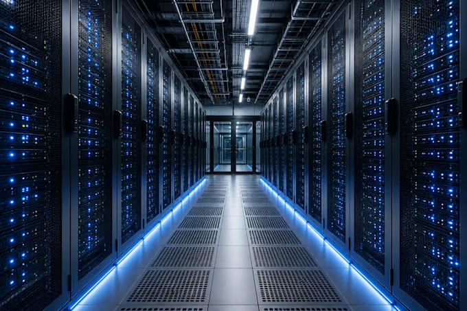 design photorealistic 3d cgi data centers, ai server hubs, warehouses design