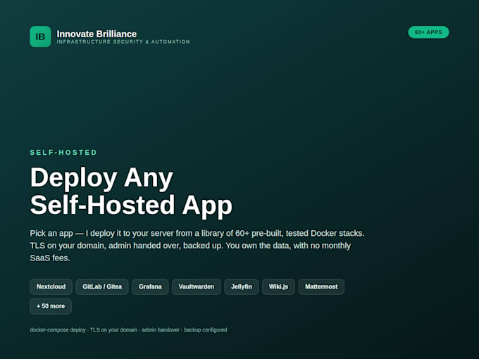 install docker and deploy self hosted apps on your server