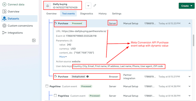 setup facebook pixel, meta pixel, conversion API and GTM server side tracking