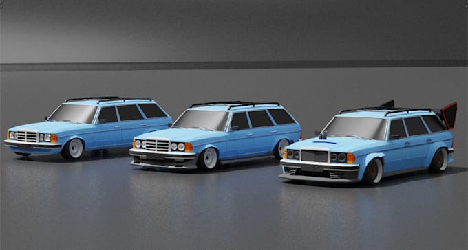 create low poly and mid poly 3d car models for games